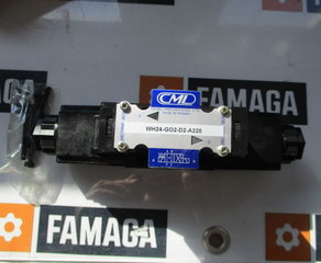 Клапан
WH42 = 4/2 Wegeventil mit zentralem Stromanschluß
G02 = Cetop Wegeventil Nenngröße 6
D2 = Schaltstellung
A220 = Spannung CML (Camel Precision)